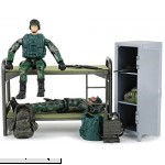 Click N' Play Military Life Living Quarters Bunk Bed 14 Piece Play Set With Accessories.  B076ZSSP77